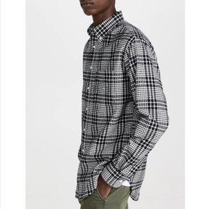 SOLD Gitman Bros / Gray Black Large Houndstooth Check Button Shirt / Small
